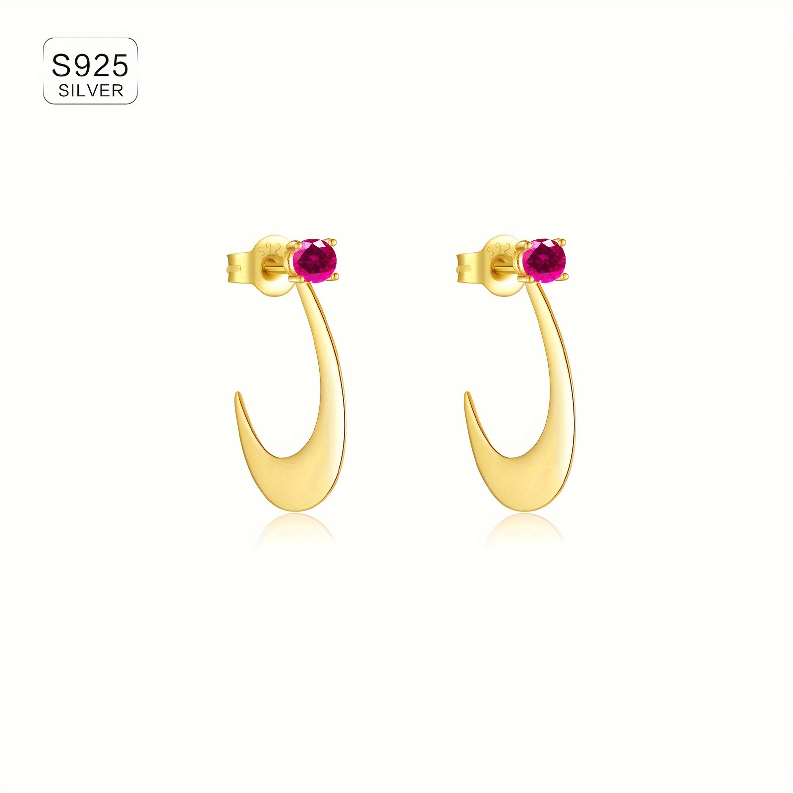 Women's Elegant 925 Silver Earrings with Irregular Geometric Zirconia